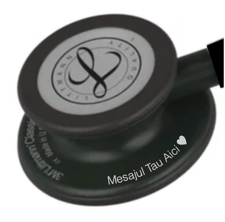Stetoscop Littmann Classic III negru cu capsulă fumurie, folosit 8 luni