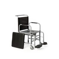 Scaun de toaleta cu roti, pliabil, sezut detasabil, otel cromat HC800