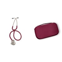 Pachet asistent - Stetoscop Littmann Lightweight II S.E Burgundy 2451 + Borseta burgundy