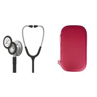 Pachet student - Stetoscop Littmann Classic III Negru 5620 + Borseta rosu perlat