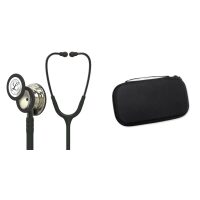 Pachet student - Stetoscop Littmann Classic III Negru cu capsula sampanie 5861 + Borseta negru perlat