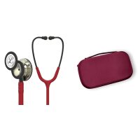 Pachet student - Stetoscop Littmann Classic III Burgundy cu capsula sampanie 5864 + Borseta Plum