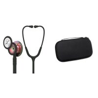 Pachet student - Stetoscop Littmann Classic III Negru cu capsula curcubeu 5870 + Borseta negru perlat
