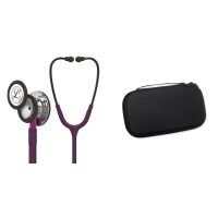 Pachet student - Stetoscop Littmann Classic III Plum cu capsula oglinda 5960 + Borseta negru perlat