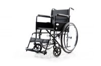 Carucior handicap STEELMAN EKO cu roti pline, pliabil Ortomobil 04019