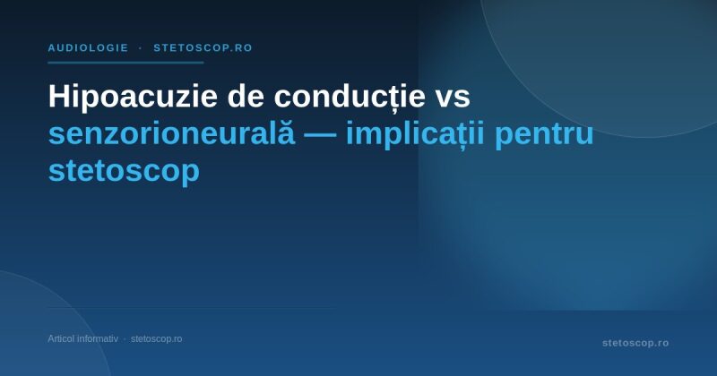 Hipoacuzie de conducție vs senzorioneurală — implicații pentru stetoscop
