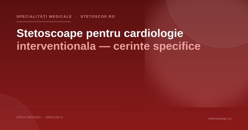 Stetoscoape pentru cardiologie interventionala — cerinte specifice