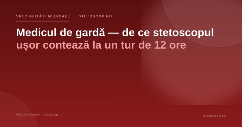 Medicul de gardă — de ce stetoscopul ușor contează la un tur de 12 ore