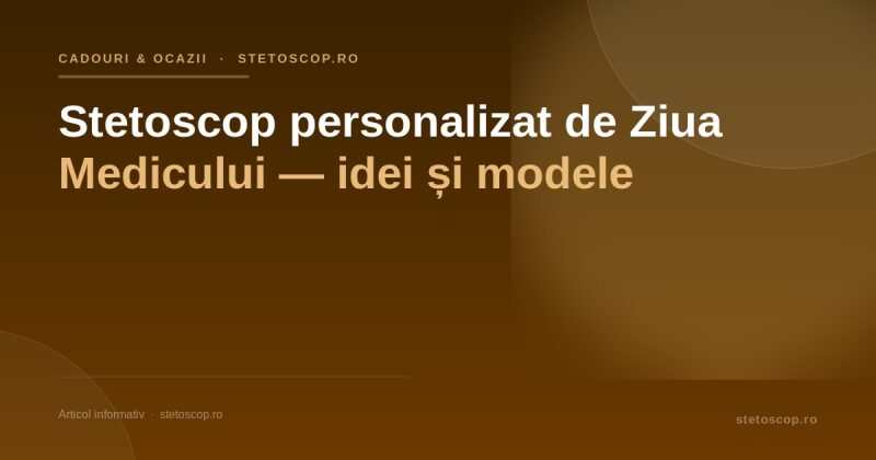 Stetoscop personalizat de Ziua Medicului — idei și modele