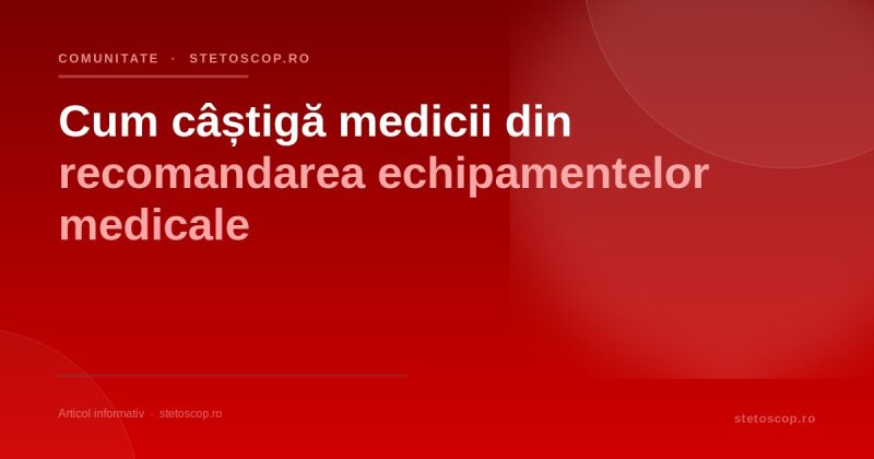 Cum câștigă medicii din recomandarea echipamentelor medicale