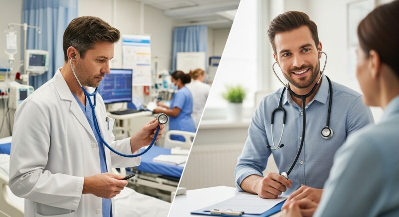 Stetoscopul în medicina internă vs medicul de familie