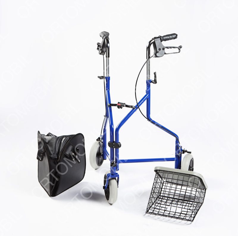 Rolator cu 3 roti cu geanta de depozitare Ortomobil 025041C