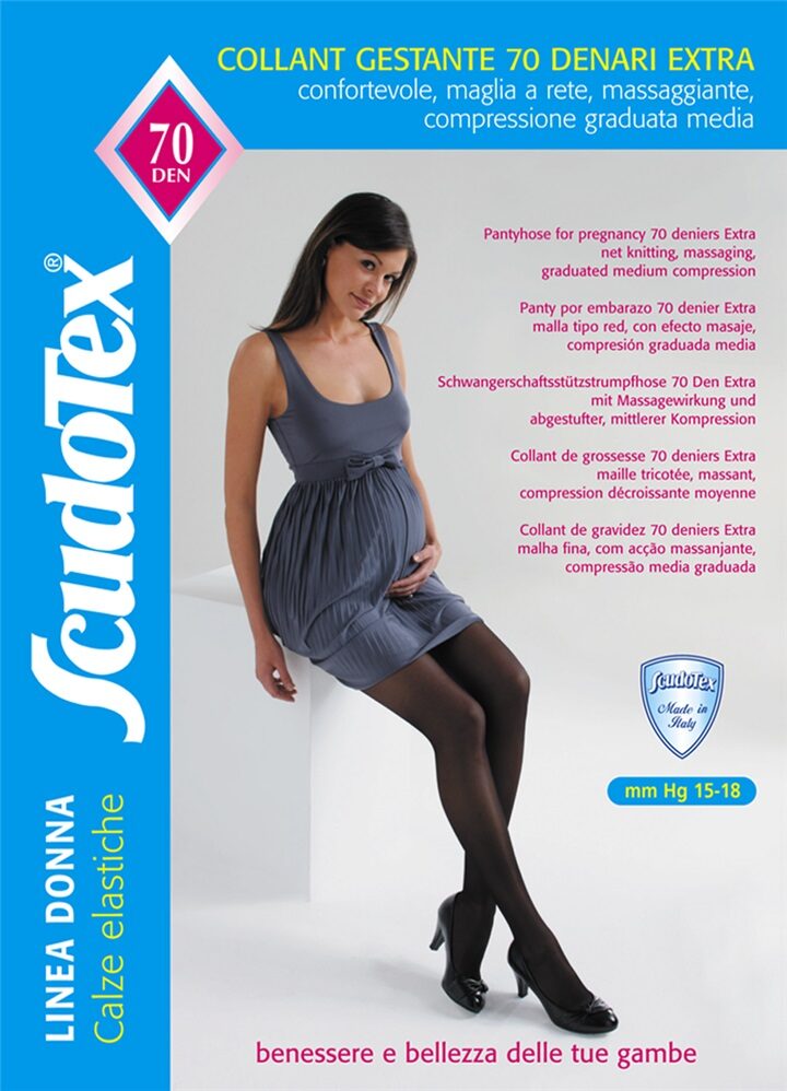 Ciorapi compresivi pentru gravide Scudotex S476 AM, compresie 15-18mmHg, 70 DEN