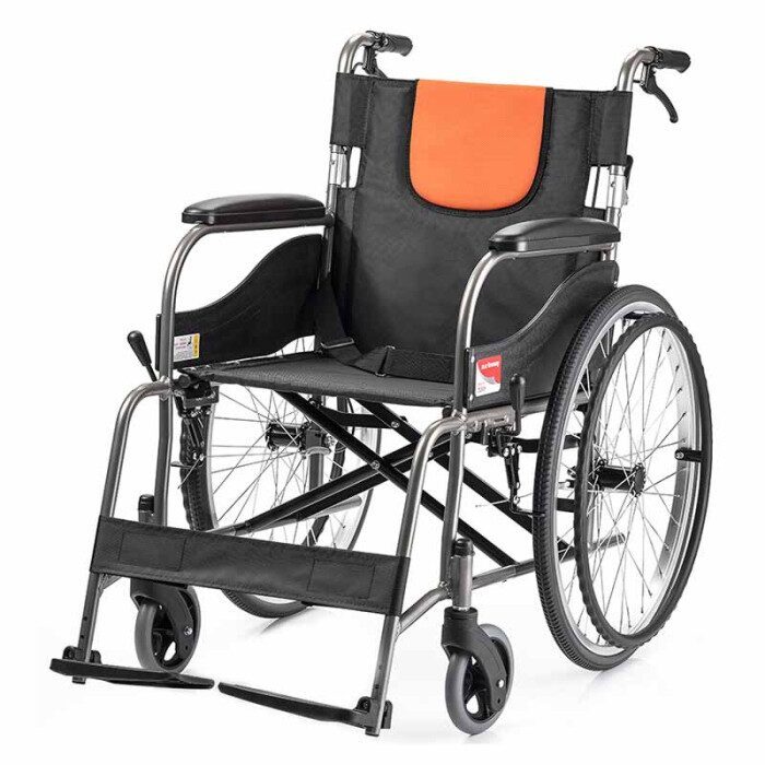 Scaun cu rotile pliabil, cotiere fixe YuWell H062C