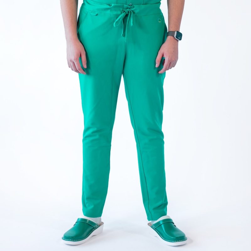 Pantaloni medicali Lotus Flex, stretch, cu snur, verde chirurgical, TRS-SP9