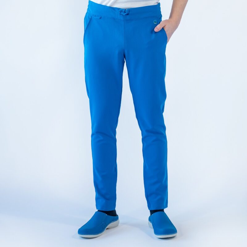 Pantaloni medicali Lotus Flex, stretch, cu snur, albastru royal, TRS-SP9