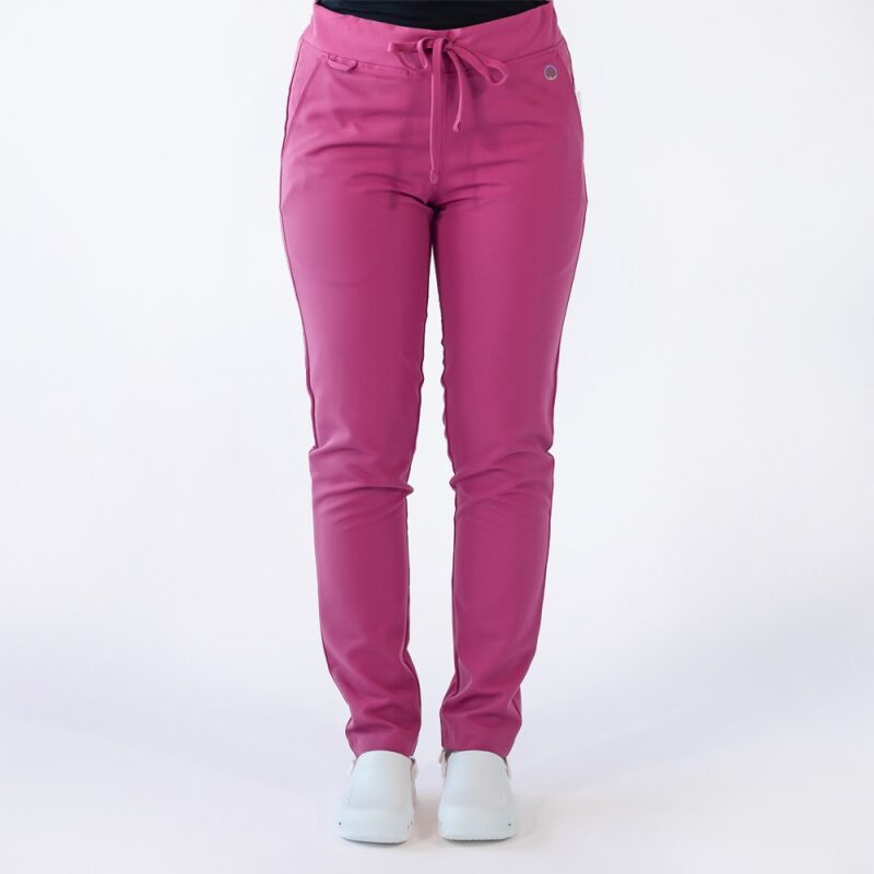Pantaloni medicali Lotus Flex, stretch, cu snur, fucsia orhidee, TRS-SP9