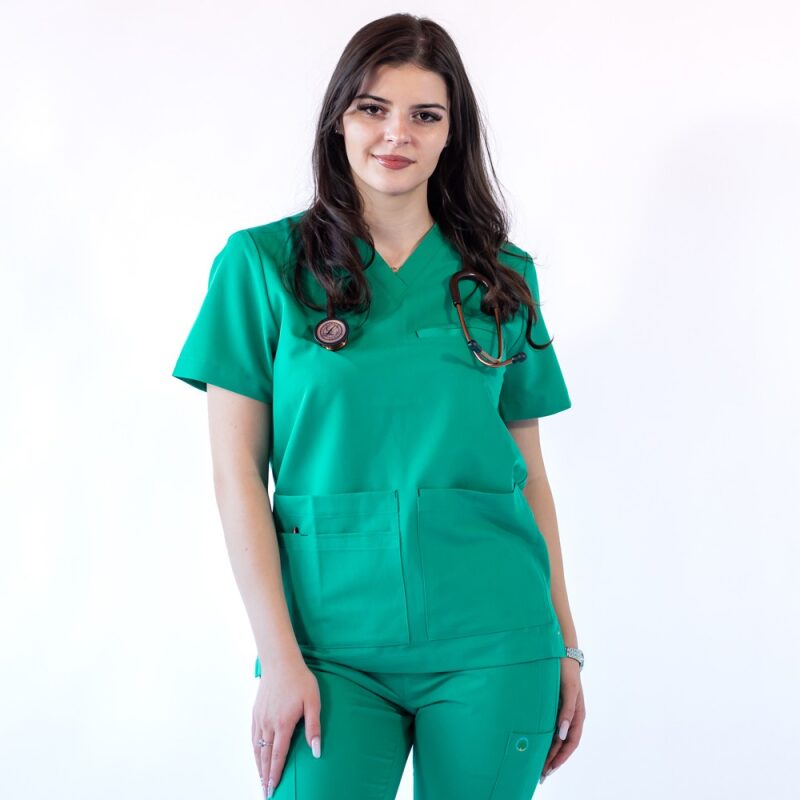 Bluza medicala Lotus Flex, stretch, verde chirurgical, TRS-NP16