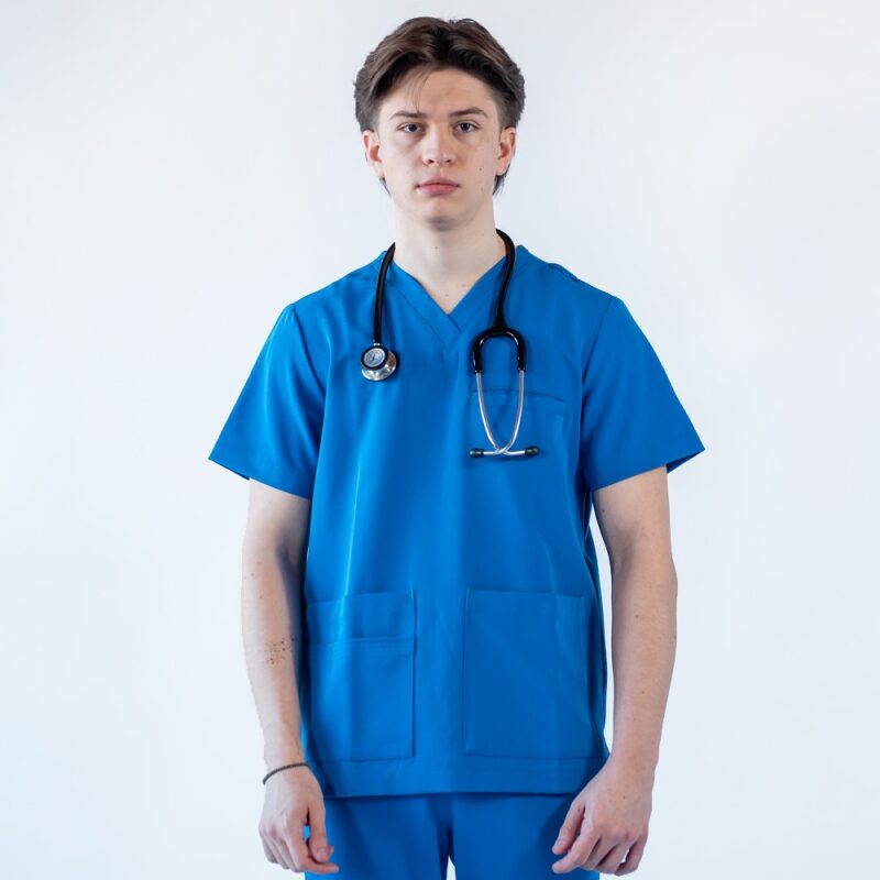 Bluza medicala Lotus Flex, stretch, albastru royal, TRS-NP16