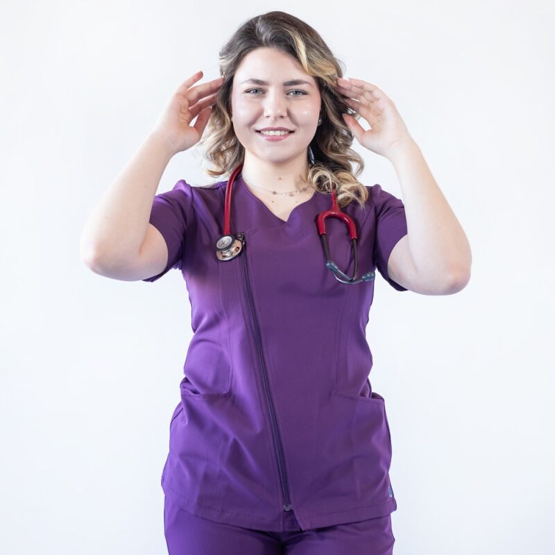 Bluza medicala Lotus Flex, stretch, wine, TRS-JK1
