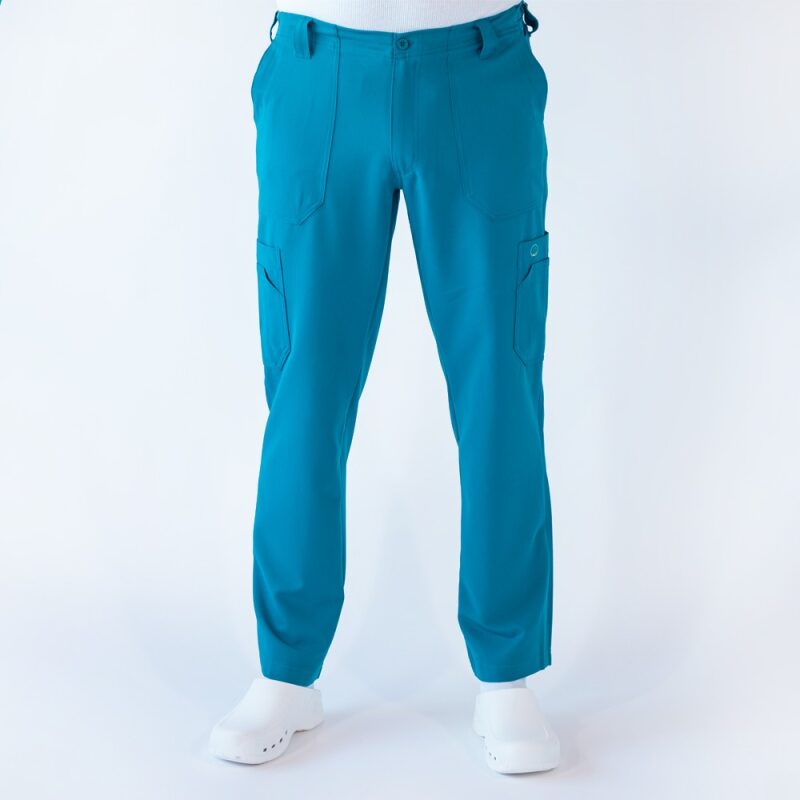 Pantaloni medicali Lotus Flex, stretch, pentru barbati, turcoaz inchis, TRS-KH2