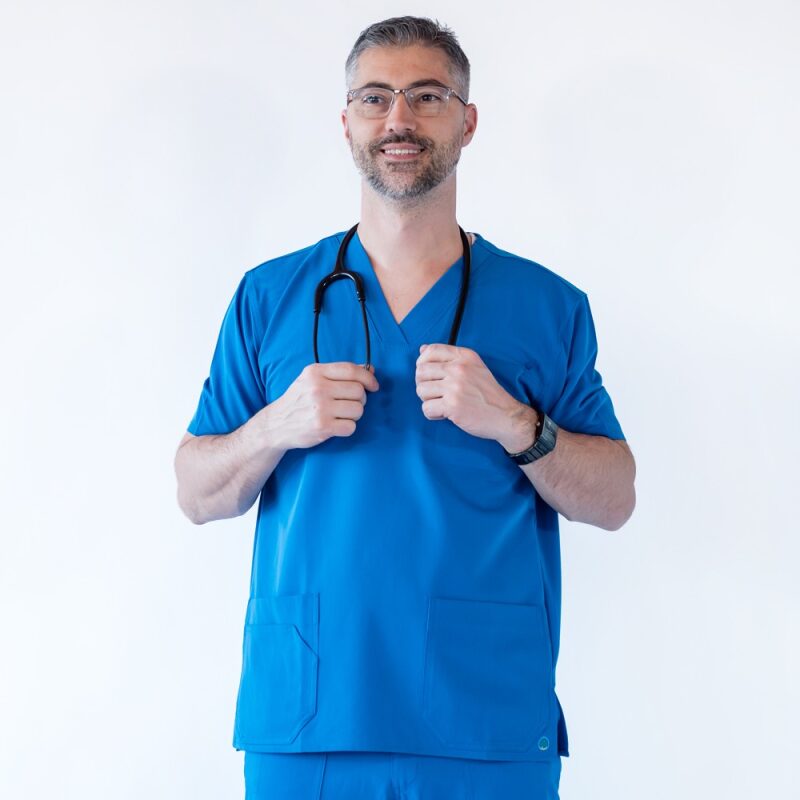 Bluza medicala Lotus Flex, stretch, albastru royal, TRS-KH1