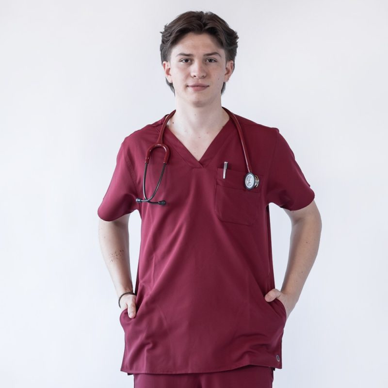 Bluza medicala Lotus Flex, stretch, visiniu, TRS-NP23