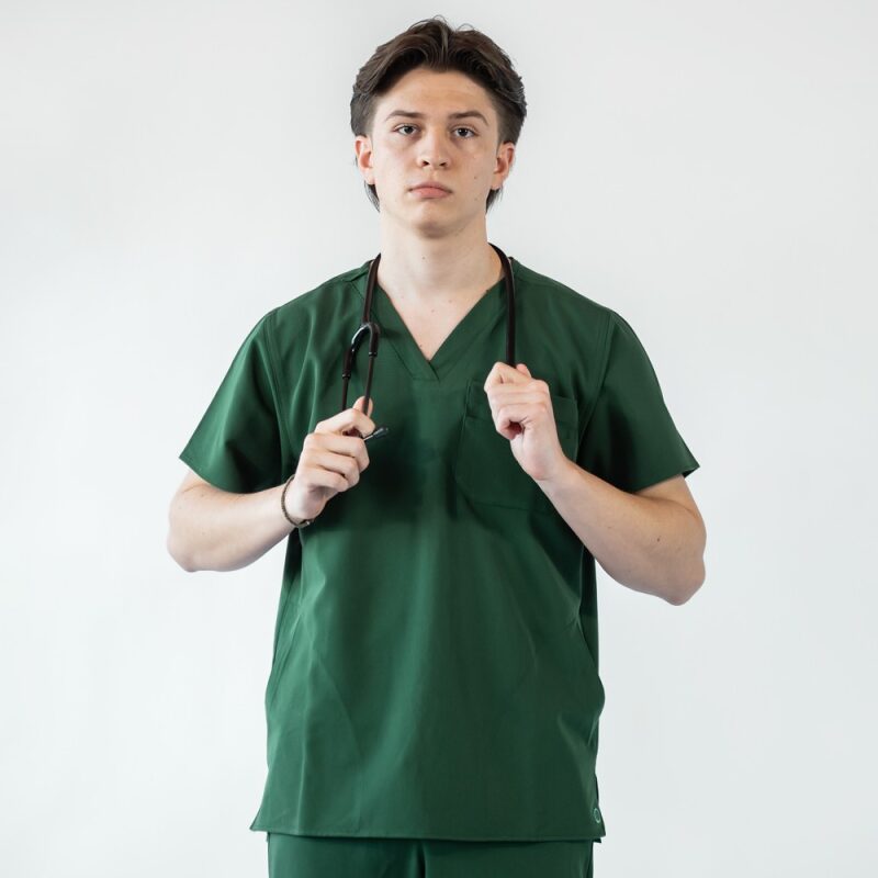 Bluza medicala Lotus Flex, stretch, verde Hunter, TRS-NP23