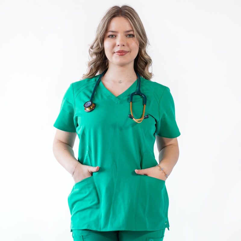 Bluza medicala Lotus Flex, stretch, verde chirurgical, TRS-NP24