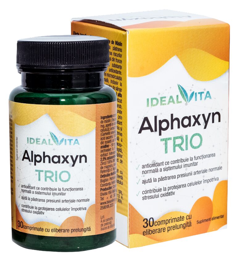 ALPHAXYN  TRIO * 30 cp eliberare prelungita (energie, tonic vascular, tiroida sanatoasa)