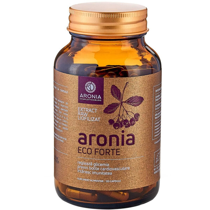 Aronia Forte, 120 Capsule – Antioxidant Concentrat (Tehnologie Liofilizare), Imunitate și Energie