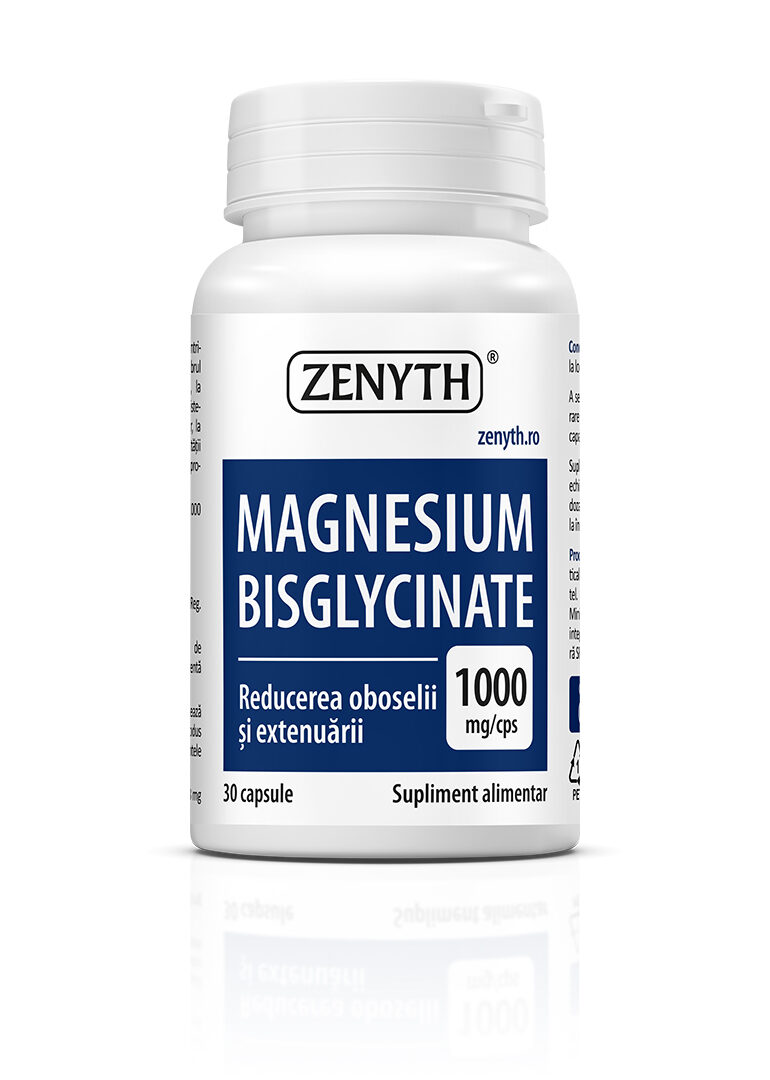 Bisglicinat de Magneziu, 1000 mg (30 cps) – Relaxare Profundă, Somn Odihnitor și Sănătate Musculară