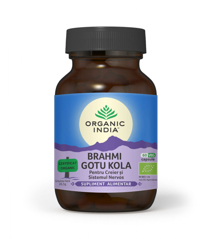 Brahmi (Gotu Kola) Organic, 60 capsule – Elixir pentru Creier, Memorie și Sistem Nervos