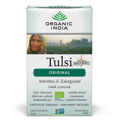 Ceai Tulsi (Busuioc Sfant) Original | Antistres Natural &amp; Energizant, plicuri