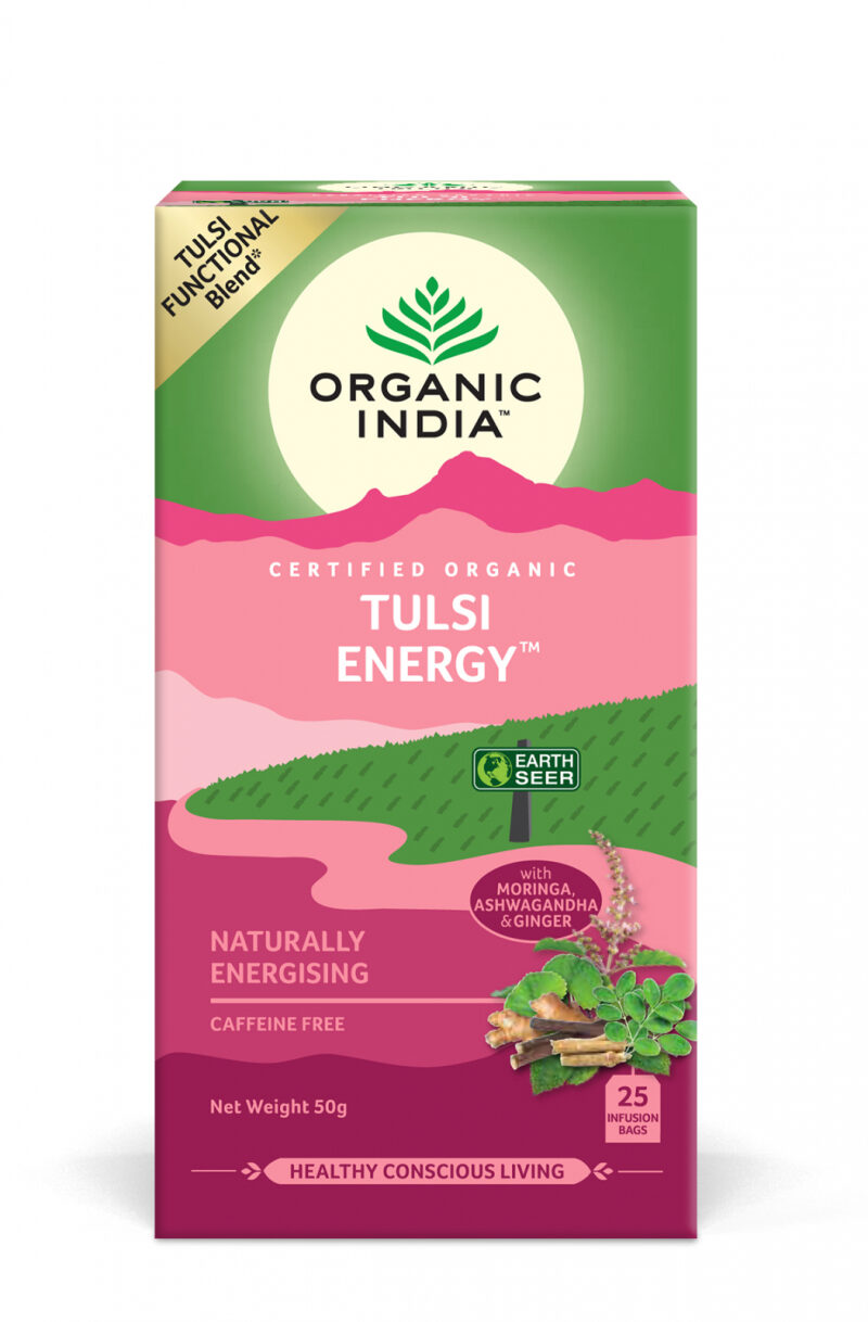 Ceai Tulsi Energy, Amestec Adaptogen Energizant Natural, 25 plicuri