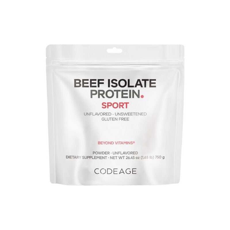 Codeage Beef Isolate Protein, Proteina Izolata Din Vita, Fara Aroma, 750 G