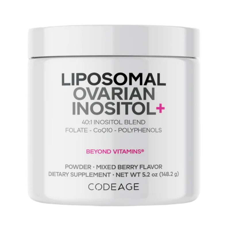 Codeage Liposomal Ovarian Inositol+ - Mixed Berry , Myo-inozitol Ovarian Cu Coenzima Q10 Cu Aroma De Fructe De Padure, 148.2 G