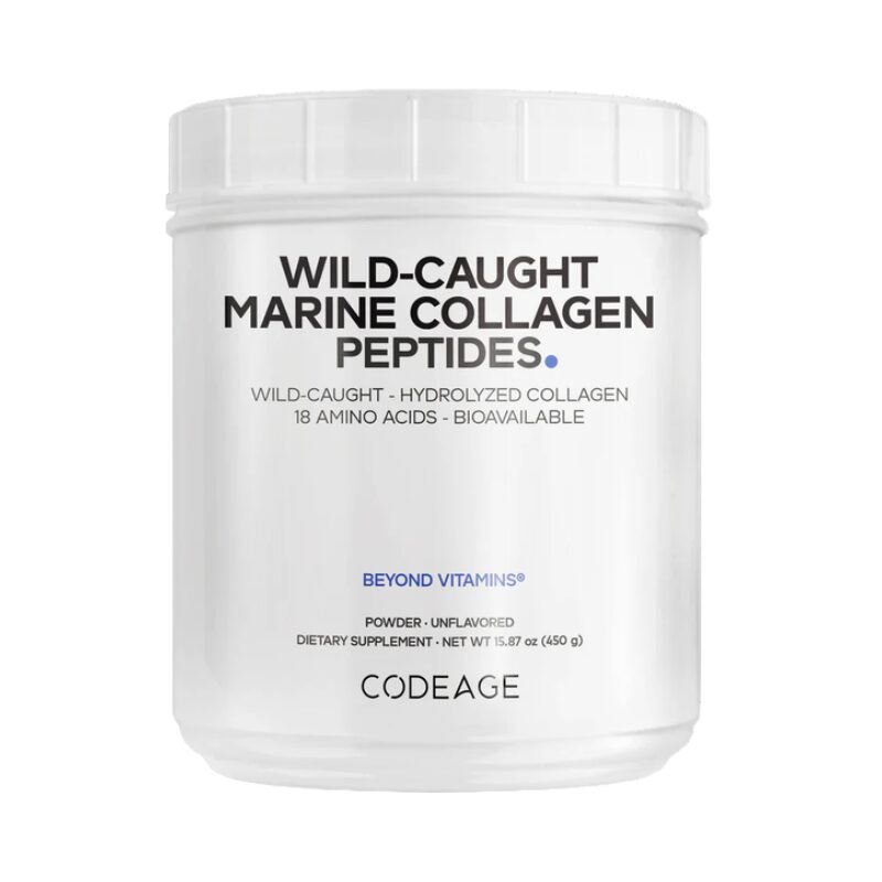 Codeage Wild-caught Marine Hydrolyzed Collagen Peptides Powder Type I And Iii, Colagen Marin Din Pesti Salbatici Tip I Si Iii, 450 G