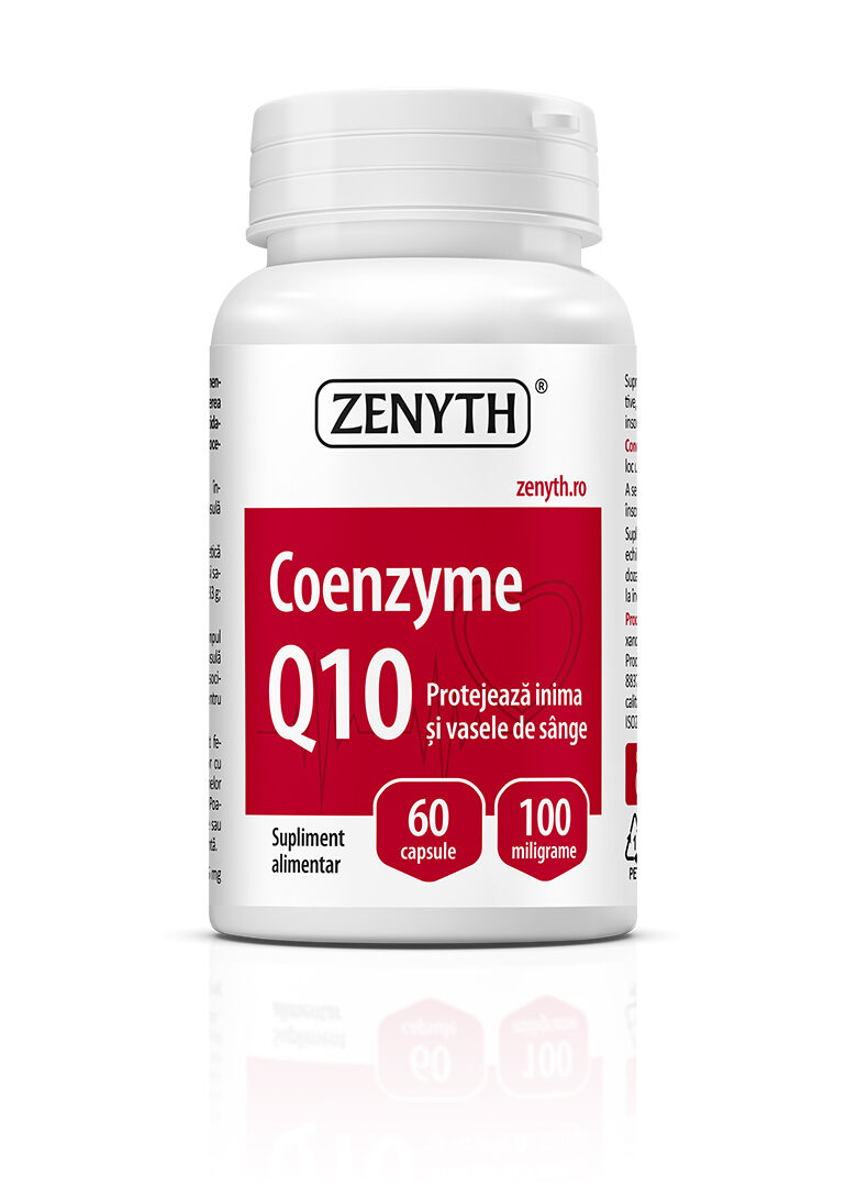 Coenzima Q10 100 mg  – Energie celulară, sănătate cardiovasculară și protecție antioxidantă | 60 capsule vegetale