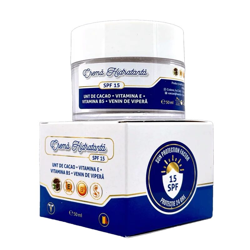 Crema Hidratanta KASUF cu Unt de Cacao, Vitamina E, Vitamina B5, Venin de Vipera 50 ml