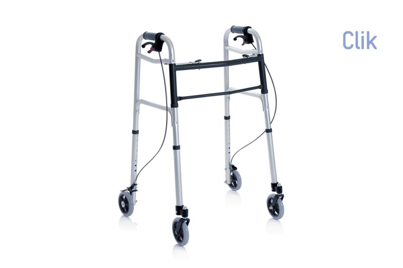 Cadru de mers pliabil, cu 4 roti si frana RP742