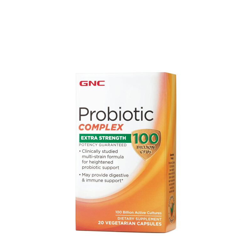 Gnc Probiotic Complex Extra Strength Multi Strain 100 Billion Cfus, Probiotic Lab4 Studiat Clinic, 100 Miliarde Culturi Vii, 20 Cps