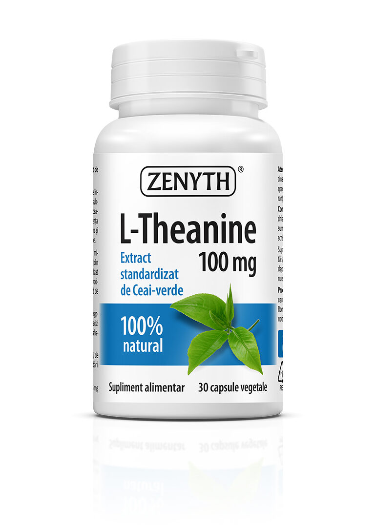 L-Teanină 100 mg, 30 capsule - calm mental, concentrare și controlul stresului