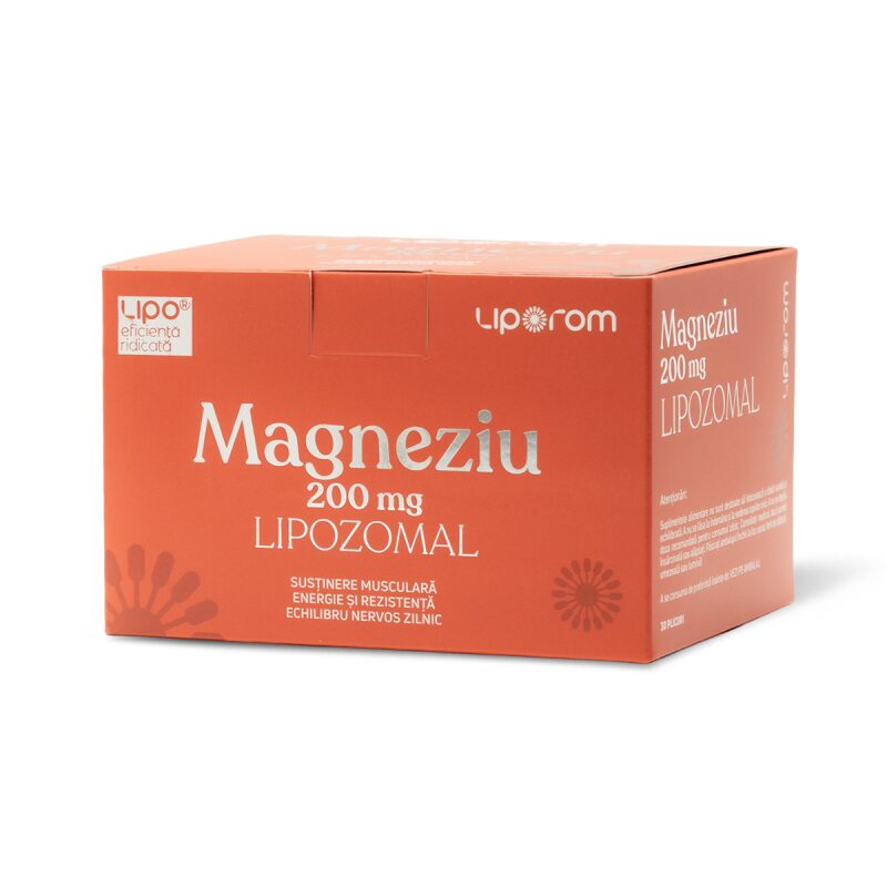 Magneziu Lipozomal, 200mg, 30 plicuri – Absorbție Superioară pentru Sistem Nervos, Mușchi și Vitalitate