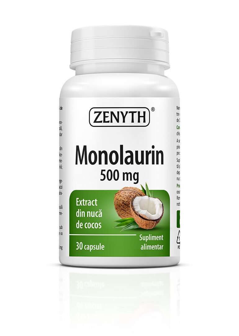 Monolaurin 500 mg - suport natural antibacterian, antifungic și antiviral, din nucă de cocos