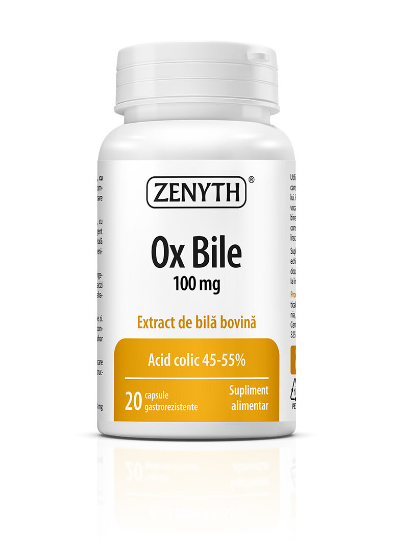 Ox Bile (Bilă Bovină), 100 mg – Suport Esențial pentru Digestia Grăsimilor și Funcția Biliară