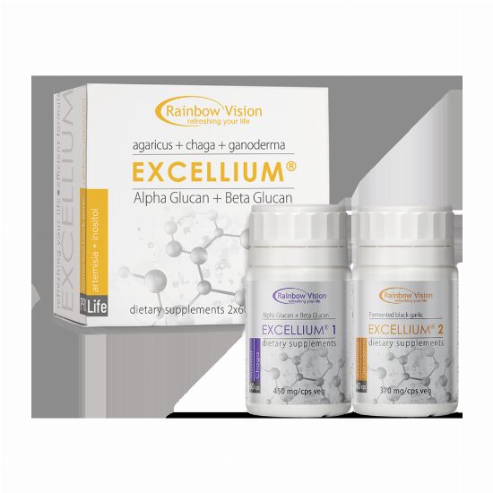 Pachet Excellium (previne si inhiba dezvoltarea tumorilor,Detoxifiere si protectie ADN,Imunomodulator AVANSAT) 2 * 60 cps