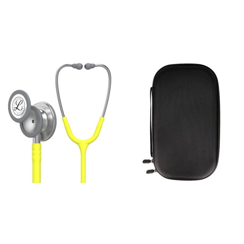Pachet student - Stetoscop Littmann Classic III Galben Lamaie 5839 + Borseta neagra
