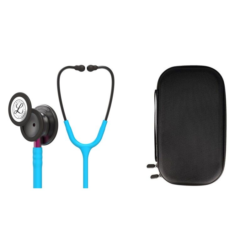 Pachet student - Stetoscop Littmann Classic III Turcoaz cu capsula fumurie 5872 + Borseta neagra