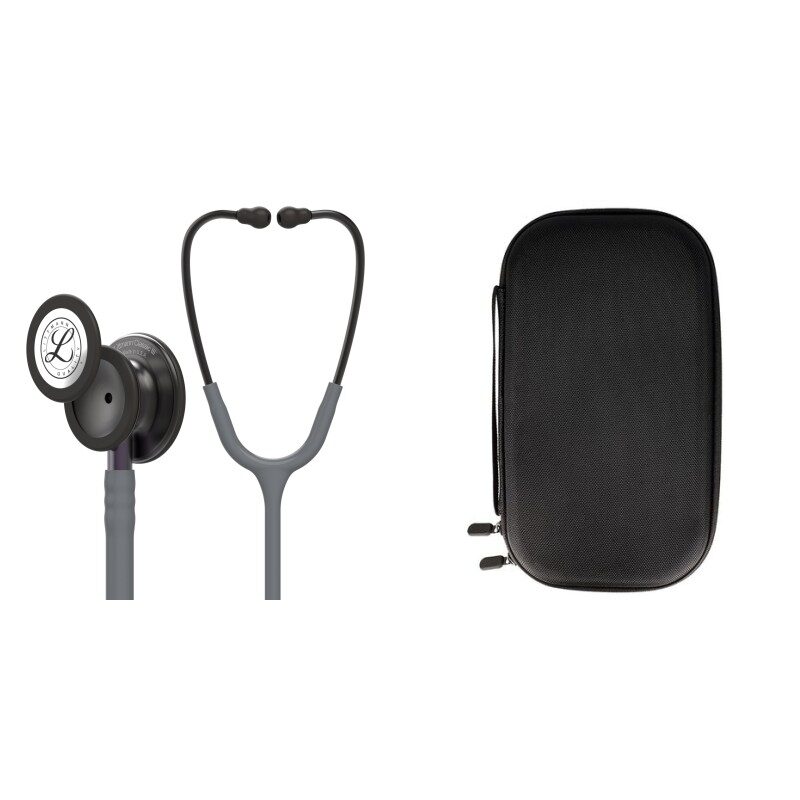 Pachet student - Stetoscop Littmann Classic III Gri cu capsula fumurie 5873 + Borseta neagra